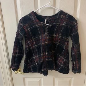 Free People Cropped Quarter Button Top